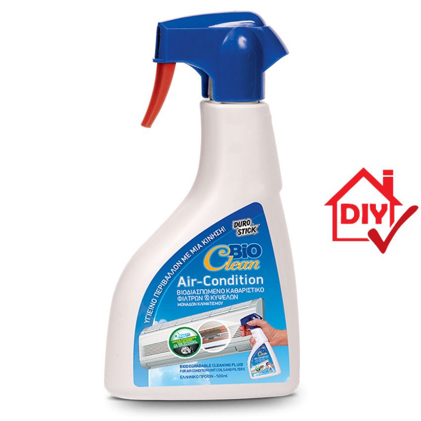 Bioclean Air Condition ΒΙΟΔΙΑΣΠΩΜΕΝΟ ΚΑΘΑΡΙΣΤΙΚΟ ΥΓΡΟ ΓΙΑ AIR CONDITION 500ml DUROSTICK ΚΑΑΙ02