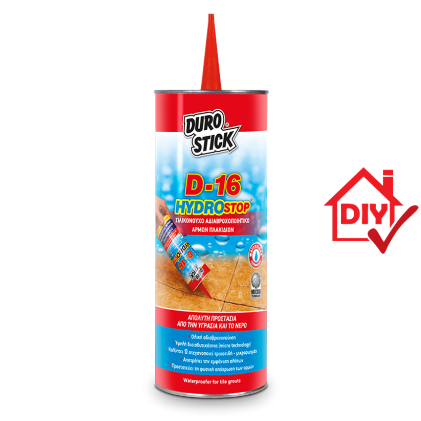 D-16 Hydrostop ΑΔΙΑΒΡΟΧΟΠΟΙΗΤΙΚΟ ΑΡΜΩΝ ΠΛΑΚΙΔΙΩΝ DUROSTICK 500ml ΝΤ1602