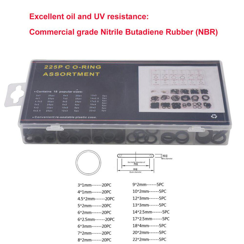 Σετ λαστιχάκια O-RING 225 τεμαχίων OEM 333898