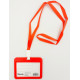 Κονκάρδα - ταμπελάκι συνεδρίου οριζόντιο με καρτελάκι και κορδόνι χρώμα κόκκινο 10cmx7,8cm Stelan 889569R