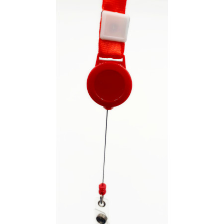 Κονκάρδα - ταμπελάκι συνεδρίου οριζόντιο με καρτελάκι και επεκτεινόμενο κορδόνι χρώμα κόκκινο 10cmx6cm Stelan 889572R