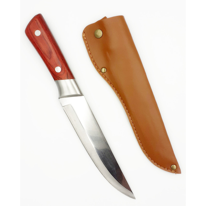 Μαχαίρι κυνηγιού με λάμα 16cm σε δέρματινη θήκη ιδανικό για την κοπή των τροφών OEM 10BRK10406