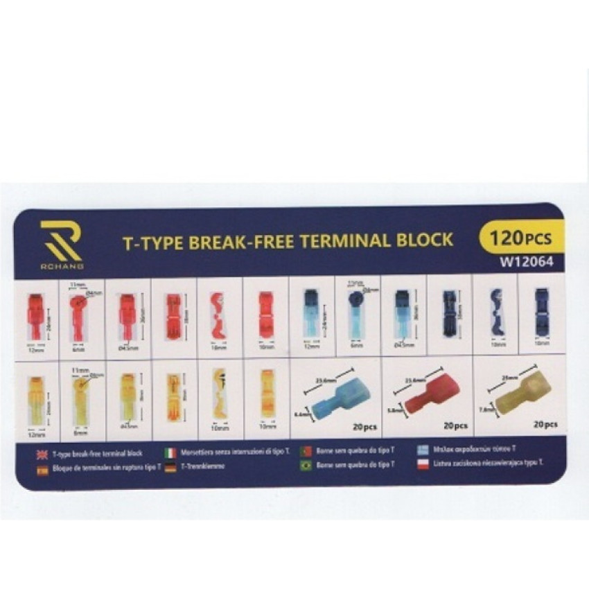 ΜΠΛΟΚ ΑΚΡΟΔΕΚΤΩΝ T-TYPE BREAK-FREE TERMINAL BLOCK 120ΤΕΜ 120648