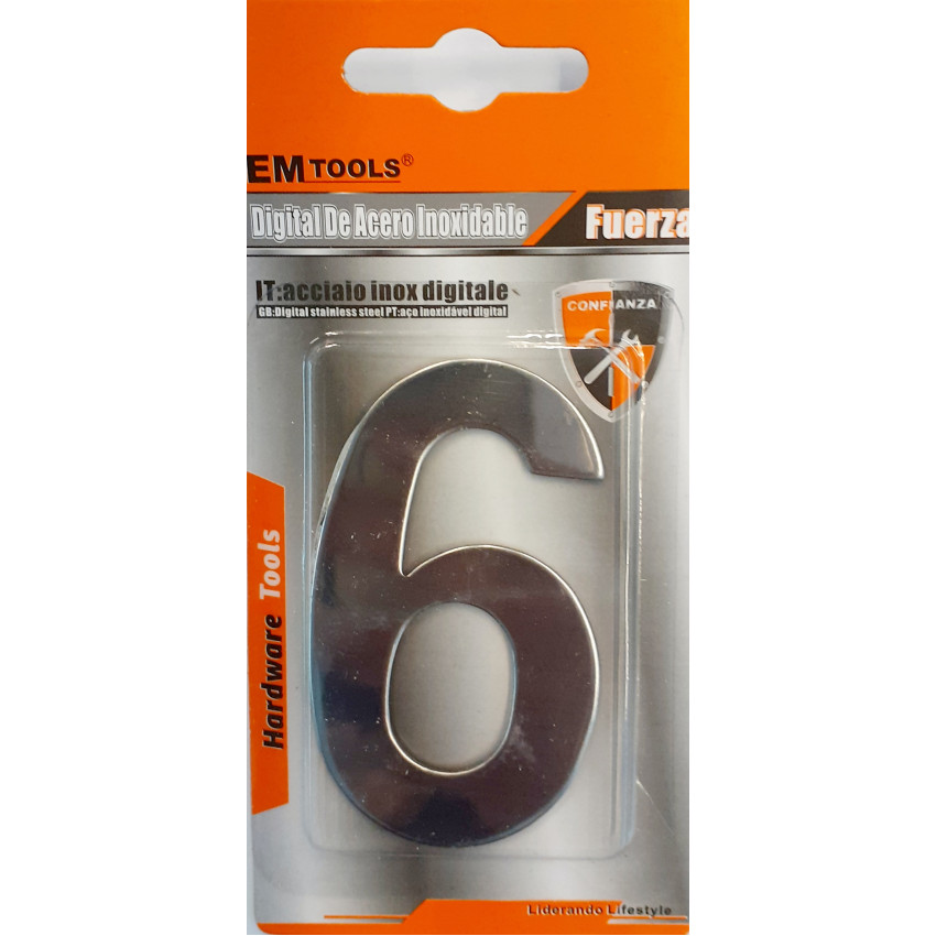 ΑΡΙΘΜΟΣ ΑΥΤΟΚΟΛΛΗΤΟΣ ΙΝΟΧ 7.5cm Νο6 EMTOOLS 159167 ΑΡΙΘΜΟΣ ΑΥΤΟΚΟΛΛΗΤΟΣ ΙΝΟΧ 7.5cm Νο6 EMTOOLS 159167
