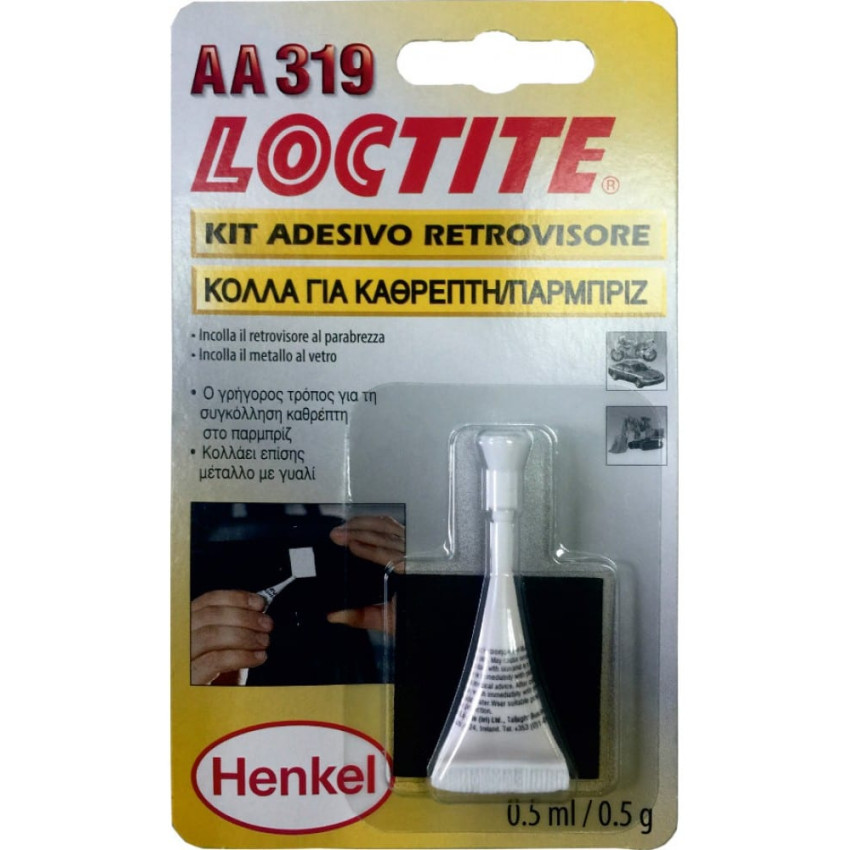 Κόλλα Κιτ συγκόλλησης για εσωτερικούς καθρέπτες στο παρμπρίζ του αυτοκινήτου κολλάει και γυαλί με μέταλλο AA319 0,5ml LOCTITE 169149 Κόλλα Κιτ συγκόλλησης για εσωτερικούς καθρέπτες στο παρμπρίζ του αυτοκινήτου κολλάει και γυαλί με μέταλλο AA319 0,5ml LOCTITE 169149