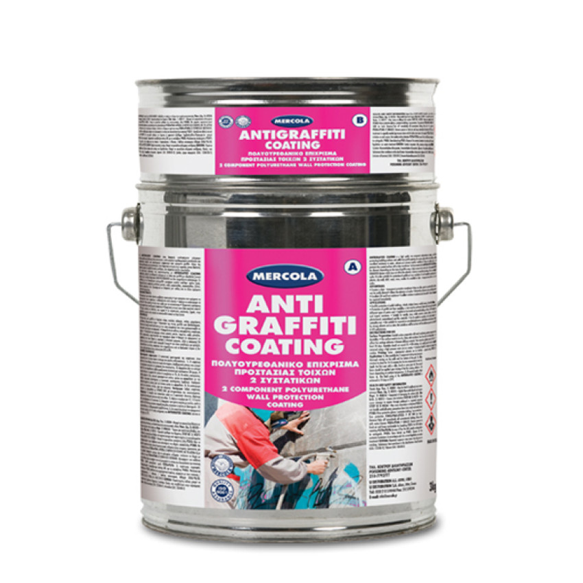 Antigraffiti Coating (Set) ΠΟΛΥΟΥΡΕΘΑΝΙΚΟ ΒΕΡΝΙΚΙ 2 ΣΥΣΤΑΤΙΚΩΝ ΠΑΡΕΧΕΙ ΕΞΤΡΑ ΠΡΟΣΤΑΣΙΑ ΑΠΟ graffiti ΣΕ ΤΟΙΧΟΥΣ 3 Lit MERCOLA 1860 Antigraffiti Coating (Set) ΠΟΛΥΟΥΡΕΘΑΝΙΚΟ ΒΕΡΝΙΚΙ 2 ΣΥΣΤΑΤΙΚΩΝ ΠΑΡΕΧΕΙ ΕΞΤΡΑ ΠΡΟΣΤΑΣΙΑ ΑΠΟ graffiti ΣΕ ΤΟΙΧΟΥΣ 3 Lit MERCOLA 1860