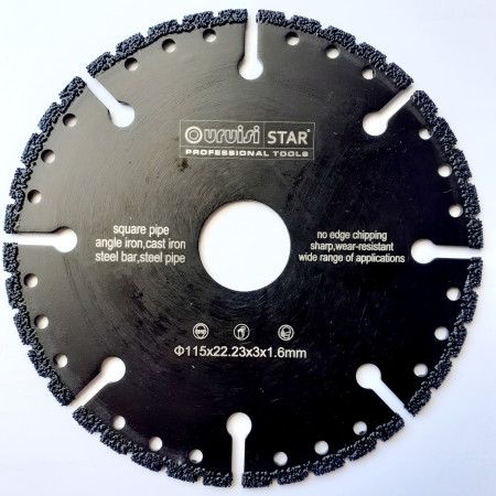Δίσκος γωνιακού τροχού κοπής σιδήρου - ατσάλι 115x22,2x3x1,6mm OEM 200306