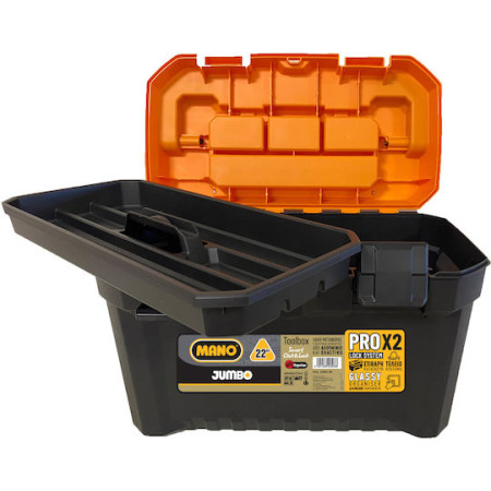 Εργαλειοθήκη JUMBO 22'' 55x37.3x30cm με μεταλλικό κούμπωμα Mano 22503-08 