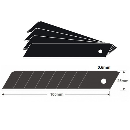 Ανταλλακτικές λάμες για κόφτες μοκέτας μαύρες 18mm σετ 10 τεμαχίων OEM 24043