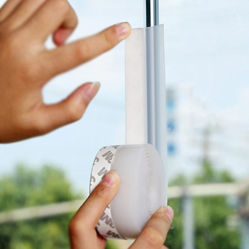 Ταινία αυτοκόλλητη σιλικόνης αεροστόπ για πόρτες και παράθυρα χρώμα Λευκό 1mx28mmx2mm OEM 613860Λ