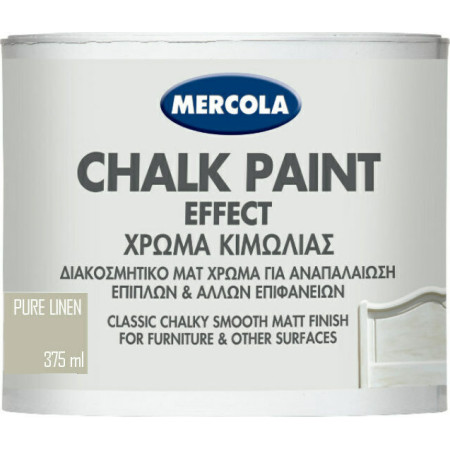 MERCOLA CHALK PAINT ΔΙΑΚΟΣΜΗΤΙΚΟ ΜΑΤ ΧΡΩΜΑ ΚΙΜΩΛΙΑΣ ΓΙΑ ΑΝΑΠΑΛΑΙΩΣΗ ΕΠΙΦΑΝΕΙΩΝ ΧΡΩΜΑ Pure Liner 375ml 3605