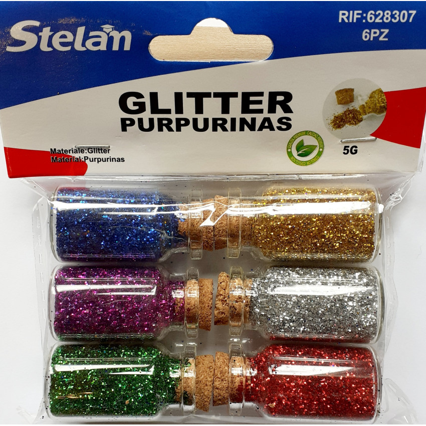 ΧΡΥΣΟΣΚΟΝΗ GLITTER ΣΕΤ 6TEM Stelan 6 X 5gr 628307