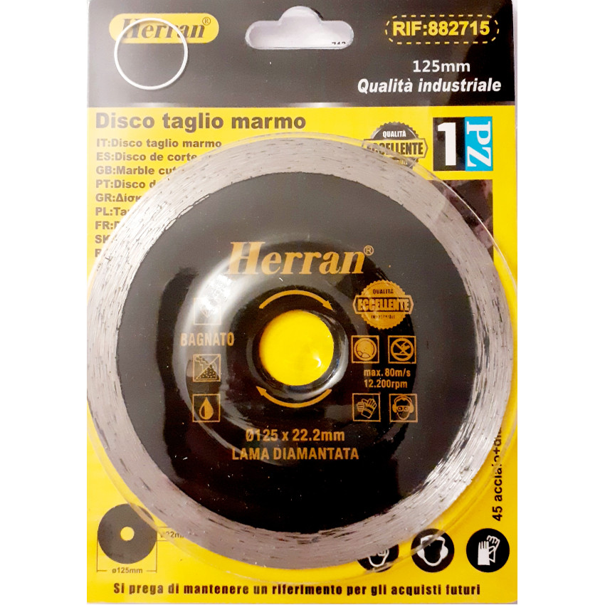 Διαμαντόδισκος κεραμικών πλακιδίων Φ125mm x 22,2mm Herran 882715 Διαμαντόδισκος κεραμικών πλακιδίων Φ125mm x 22,2mm Herran 882715