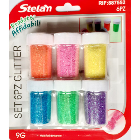 ΧΡΥΣΟΣΚΟΝΗ GLITTER ΣΕΤ 6TEM Stelan 9gr 887552