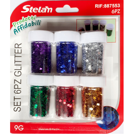 GLITTER ΣΕΤ 6TEM Stelan 9gr 887553