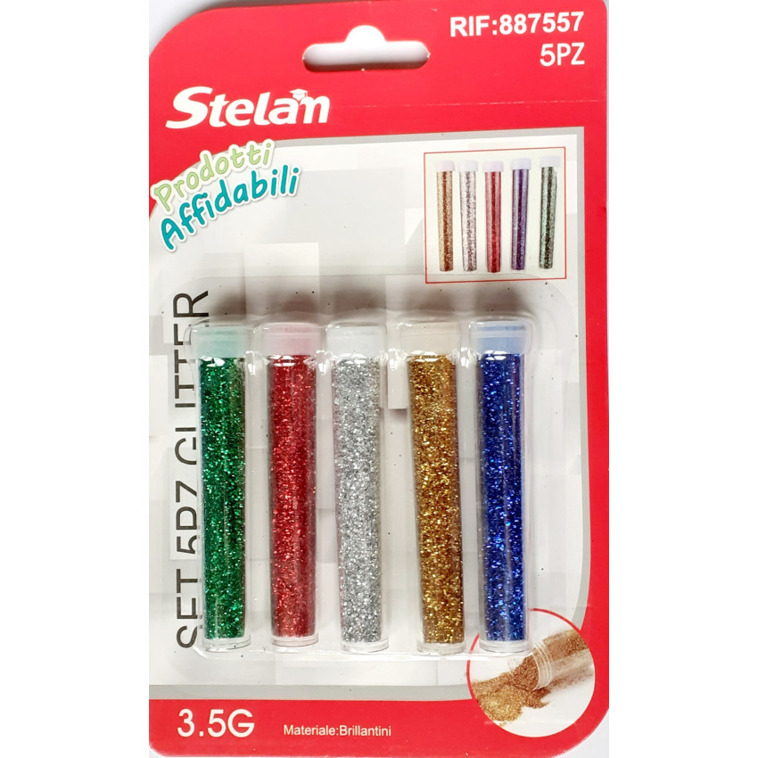ΧΡΥΣΟΣΚΟΝΗ GLITTER ΣΕΤ 5TEM Stelan 3.5gr 887557 ΧΡΥΣΟΣΚΟΝΗ GLITTER ΣΕΤ 5TEM Stelan 3.5gr 887557