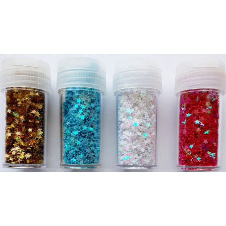 Glitter - Sprinkles αστεράκια σετ 4τεμ. 9gr OEM 93068