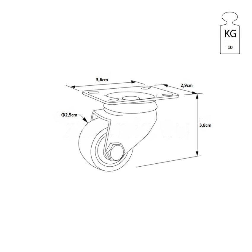 ΡΟΔΑ ΒΑΡΕΩΣ ΤΥΠΟΥ ΠΕΡΙΣΤΡΕΦΟΜΕΝΗ Φ2,5cm OEM 992102