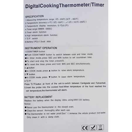 Ψηφιακό θερμόμετρο φαγητού ακριβείας με ακίδα OEM TP1010