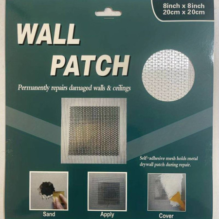 Μπάλωμα επισκευής γυψοσανίδας - τοίχου με πλέγμα αλουμινίου και πλέγμα ινών 20cmx20cm WALL PATCH OEM 31090