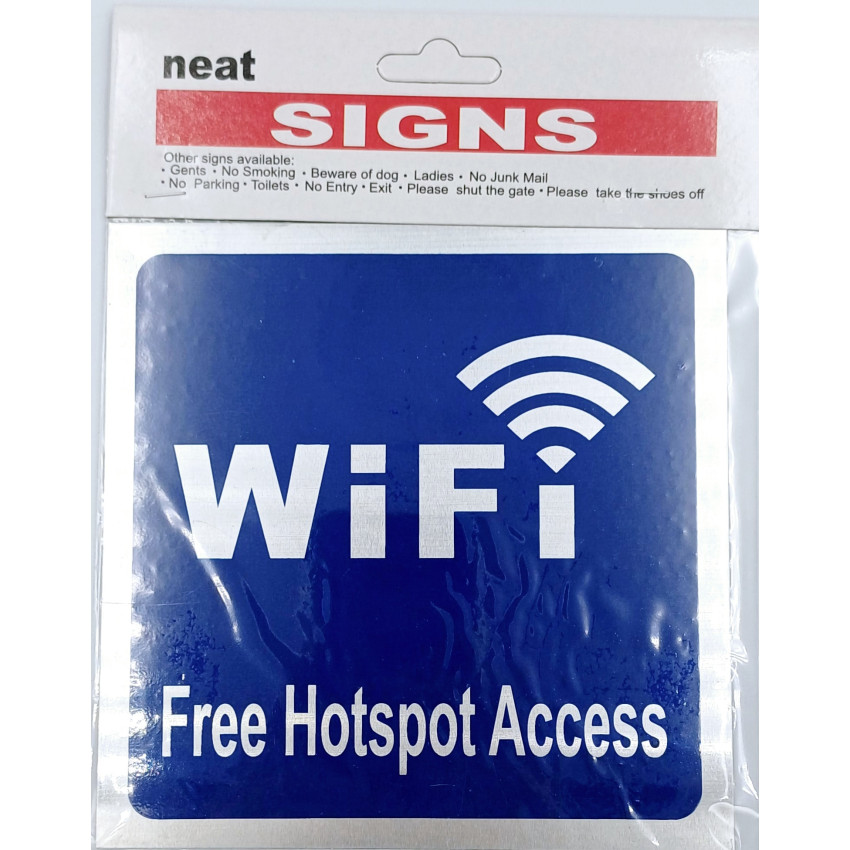 Ταμπέλα μεταλλική αυτοκόλλητη ελεύθερο WIFI 14Cm x 14Cm OEM 501018 Ταμπέλα μεταλλική αυτοκόλλητη ελεύθερο WIFI 14Cm x 14Cm OEM 501018