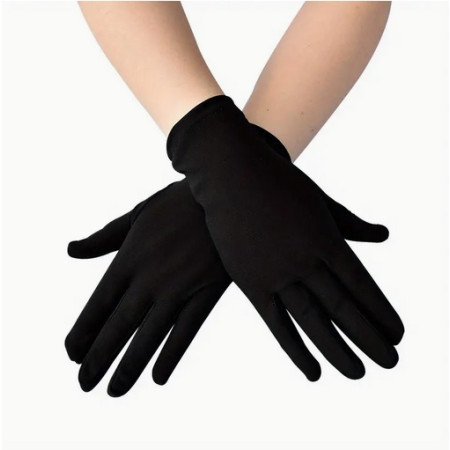 Γάντια υφασμάτινα βαμβακερά χρώμα μαύρο SIZE LARGE 24Cm Bossram 681571