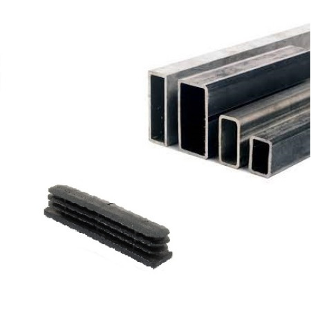 Πέλμα - Τάπα χωνευτή PVC για στρατζαριστό, χρώμα μαύρο 4 τεμάχια με (τρύπα 78mmx18mm) (Μήκος 24mm) (Πέλμα 80mmx20mm) LASIPLAST LAS80X20