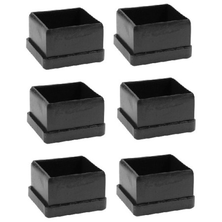 Πέλμα - Τάπα χωνευτή PVC για τετράγωνο στρατζαριστό, χρώμα μαύρο 6 τεμάχια με (τρύπα 17mmx17mm) (Μήκος 20mm) (Πέλμα 18mmx18mm) LASIPLAST LAS17X17