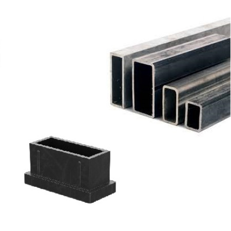 Πέλμα - Τάπα χωνευτή PVC για στρατζαριστό, χρώμα μαύρο 6 τεμάχια με (τρύπα 18mmx13mm) (Μήκος 20mm) (Πέλμα 20mmx15mm) LASIPLAST LAS20X15