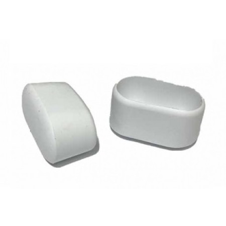 Πέλμα - Τάπα PVC εξωτερικό χρώμα λευκό σχήμα οβάλ κατάλληλο για έπιπλα σετ 2 τεμαχίων με τρύπα 40mmx20mm LASIPLAST LAS425