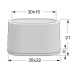 Πέλμα - Τάπα PVC εξωτερικό χρώμα λευκό σχήμα οβάλ κατάλληλο για έπιπλα σετ 2 τεμαχίων με τρύπα 30mmx15mm LASIPLAST LAS426