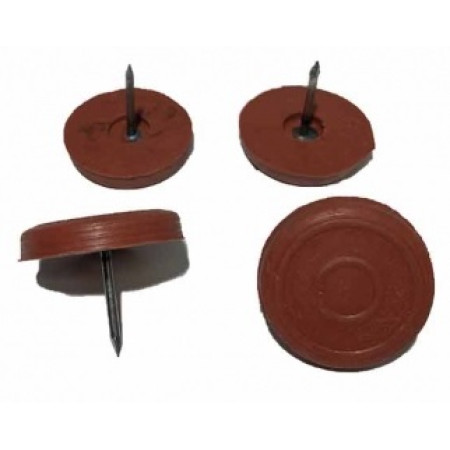 Πέλμα - Τάπα λαστιχένια για καρέκλες και τραπέζια καρφωτό σετ 4 τεμάχια χρώμα καφέ Φ25mm LASIPLAST LAS435