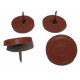 Πέλμα - Τάπα λαστιχένια για καρέκλες και τραπέζια καρφωτό σετ 4 τεμάχια χρώμα καφέ Φ25mm LASIPLAST LAS435