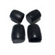 Πέλμα - Τάπα PVC Εξωτερικό χρώμα μαύρο σχήμα Βαρελάκι κατάλληλο για έπιπλα σετ 4 τεμαχίων με τρύπα Φ25mm x Μήκος 33mm x Πέλμα Φ31mm LASIPLAST LAS441