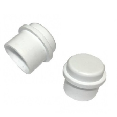 Πέλμα - Τάπα PVC χωνευτή για σωλήνα τέντας χρώμα λευκό με τρύπα Φ33mm x Μήκος 40mm x Πέλμα Φ41mm LASIPLAST LAS465