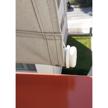 Πέλμα - Τάπα PVC χωνευτή για σωλήνα τέντας χρώμα λευκό με τρύπα Φ33mm x Μήκος 40mm x Πέλμα Φ41mm LASIPLAST LAS465
