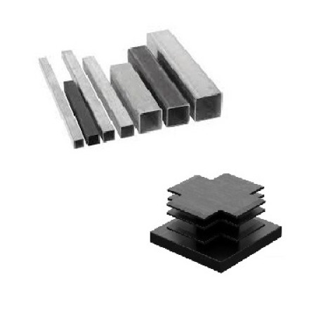 Πέλμα - Τάπα χωνευτή PVC για τετράγωνο στρατζαριστό, χρώμα μαύρο 4 τεμάχια με (τρύπα 50mmx50mm) (Μήκος 21mm) (Πέλμα 50mmx50mm) LASIPLAST LAS50X50