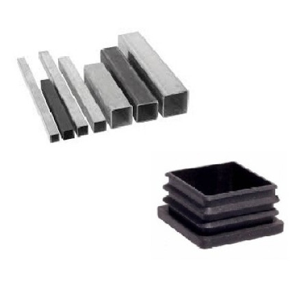 Πέλμα - Τάπα χωνευτή PVC για τετράγωνο στρατζαριστό, χρώμα μαύρο 1 τεμάχιο με (τρύπα 95mmx95mm) (Μήκος 34mm) (Πέλμα 100mmx100mm) LASIPLAST LAS100X100