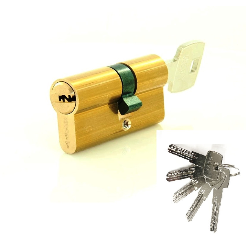 Κύλινδρος υπερασφαλείας για όλες τις χωνευτές κλειδαριές μήκος 80mm χρώμα χρυσό GEVY 310066000