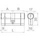 Κύλινδρος για όλες τις χωνευτές κλειδαριές μήκος 70mm χρώμα νίκελ GEVY 320065024