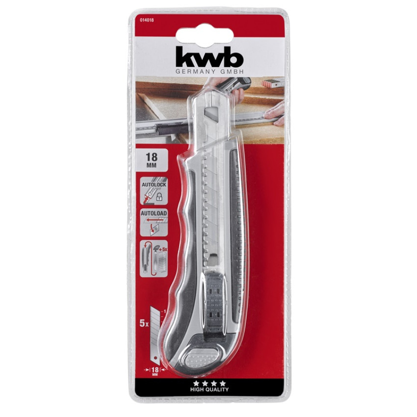 Κόφτης μοκέτας 18mm με 5 ανταλλακτικές λάμες KWB 49014018