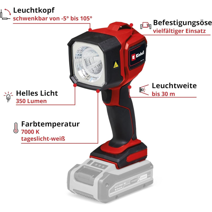 Προβολέας μπαταρίας 18V Einhell TC-CL 18/350 Li - Solo 4514175 Προβολέας μπαταρίας 18V Einhell TC-CL 18/350 Li - Solo 4514175