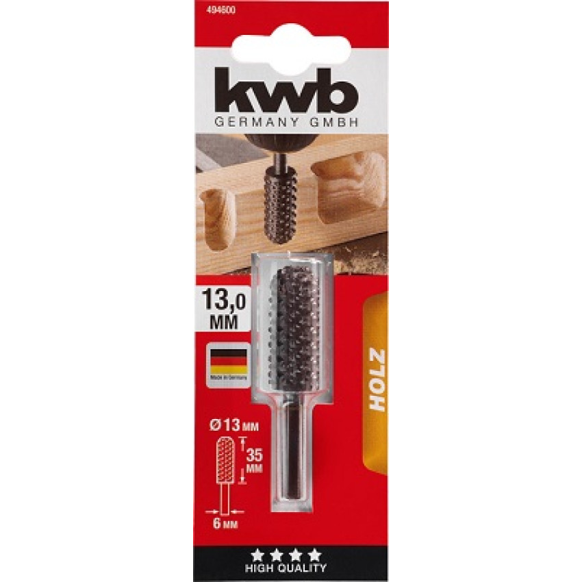 ΡΑΣΠΑ ΞΥΛΟΥ ΚΥΛΙΝΔΡΙΚΗ 13 x 35 mm ΓΙΑ ΔΡΑΠΑΝΟ KWB 494600