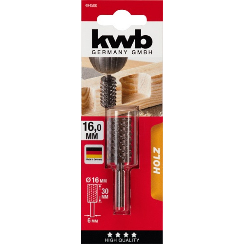 ΡΑΣΠΑ ΞΥΛΟΥ ΚΥΛΙΝΔΡΙΚΗ 16 x 30 mm ΓΙΑ ΔΡΑΠΑΝΟ KWB 494500 ΡΑΣΠΑ ΞΥΛΟΥ ΚΥΛΙΝΔΡΙΚΗ 16 x 30 mm ΓΙΑ ΔΡΑΠΑΝΟ KWB 494500