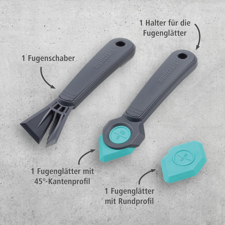 Σετ εργαλεία επίστρωσης σιλικόνης για αρμούς 4 τεμ WOLFCRAFT 4334000MA