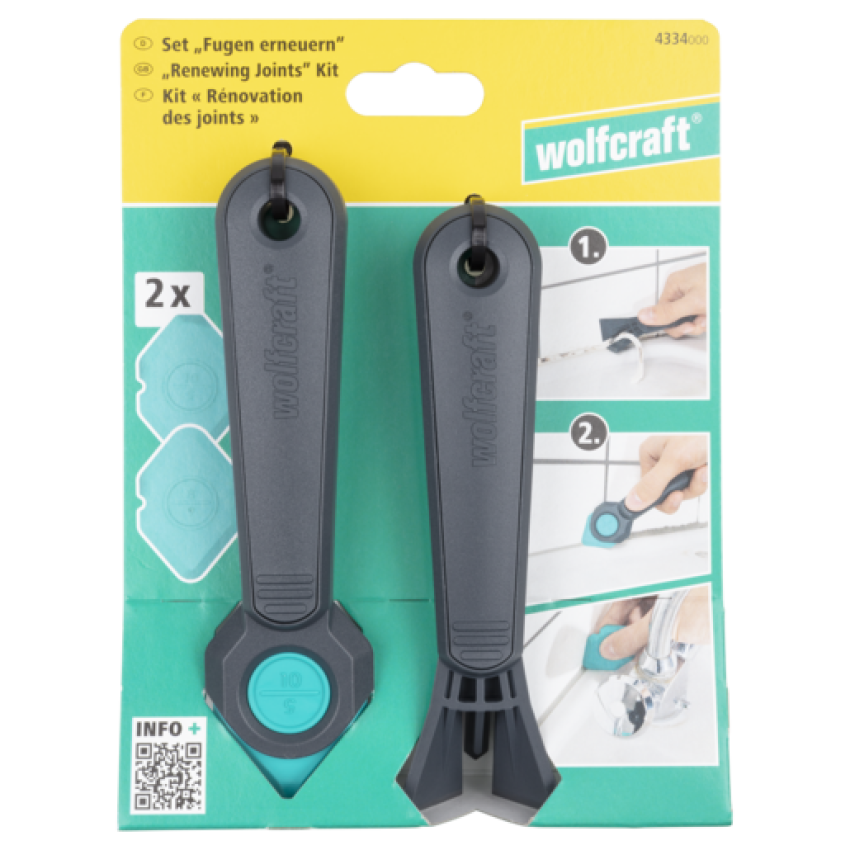 Σετ εργαλεία επίστρωσης σιλικόνης για αρμούς 4 τεμ WOLFCRAFT 4334000MA