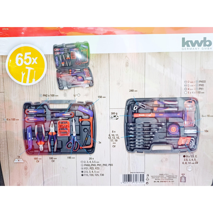 Εργαλειοθήκη Κασετίνα με 65τμχ. KWB 49370730 Εργαλειοθήκη Κασετίνα με 65τμχ. KWB 49370730