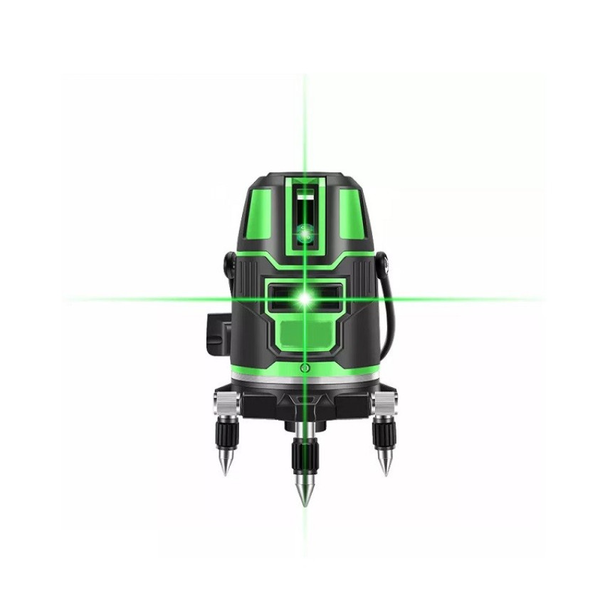 Επαγγελματικό Περιστροφικό Αυτόματο Ηλεκτρικό Αλφάδι Laser 5 Γραμμών Οριζόντιο/Κάθετο Q-SP01 – Πράσινη δέσμη Andowl 397420