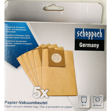 Σακούλες Σκούπας 5τεμ. 20L Φ54mm στόμιο SCHEPPACH 7905701702
