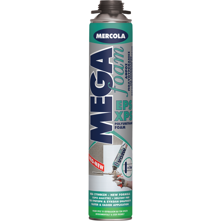 Αφρός πολυουρεθάνης Συγκόλλησης Θερμομονωτικών Πλακών, πιστολιού 750ml Mercola 9413